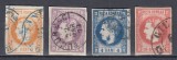 ROMANIA 1868 LP 21 LP 22 LP 23 LP 24 REGELE CAROL I CU FAVORITI EMISIUNEA a II-a SERIE STAMPILATA, Stampilat