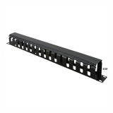 Front Panel 19&quot; 1U cu organizator pentru cabluri 40x40mm RAL7035 Negru, Value 26.99.0304