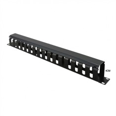 Front Panel 19&quot; 1U cu organizator pentru cabluri 40x40mm RAL7035 Negru, Value 26.99.0304