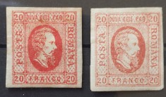Romania 1865 - 2 x Alexandru-Ioan Cuza,Lp.17 foto