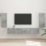 Cumpara ieftin Set comoda TV 4 buc. Gri din beton Lemn prelucrat