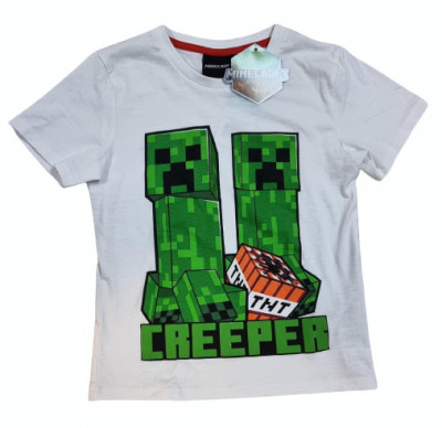 Tricou Minecraft ORIGINAL Creeper TNT 5-12 ani + Bratara CADOU !! foto