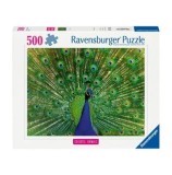 Puzzle Ravensburger Animale colorate - Paun, 500 piese