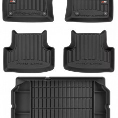 Set Covorase Auto Cauciuc Negro Seat Leon 3 2012→ Hatchback Pro Line Tip Tavita 3D 3D407060 + Tavita Portbagaj Negro Seat Leon 3 2012→ Hatchback TM549