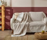 Cumpara ieftin Patura cu franjuri Serenity - 170x210 Cm bej alb