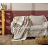 Patura cu franjuri Serenity - 170x210 Cm bej alb