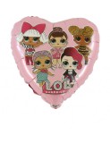 Balon Folie Inima Roz LOL Surprize 45 cm