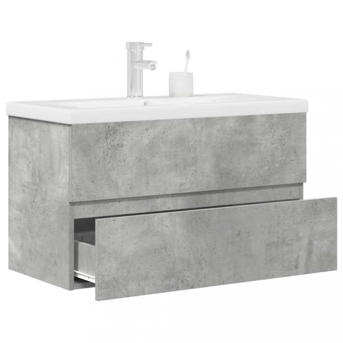 vidaXL Set mobilier de baie, 2 piese, gri beton, lemn compozit 3324915