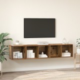 VidaXL Set dulap TV 2 pcs Lemn vechi 37 x 37 x 142.5 cm Lemn compozit