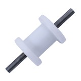 Cumpara ieftin Rola poarta culisanta plastic, ax metalic 60mm, ghidaj poarta, alba, 200mm