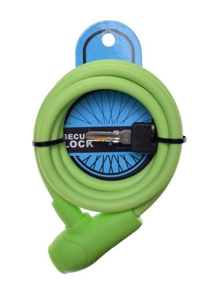 Antifurt cu cheie 10mm x 1500mm, protectie din silicon, culoare verde Cod:AWR0015G