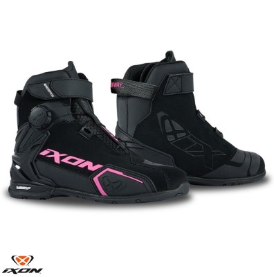 Ghete pentru scuter - motocicleta Roadster femei All Season Ixon model Bull 2 WP LS culoare: negru/fuchsia (roz) (100% waterproof) 38 foto