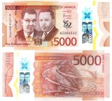 Jamaica 5000 Dolari, 2022, P-101, Bancnota Comemorativa Polimer UNC