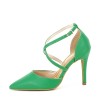 Sandale Dama Verde Crud Toc Cui Elegante Zoe Piele Eco Barete Glezna
