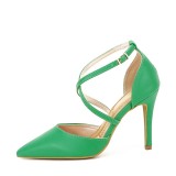 Pantofi verde crud cu toc cui Zoe 04