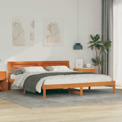 vidaXL Cadru de pat Maro ceruit 180 x 200 cm Lemn masiv de pin 872769 foto