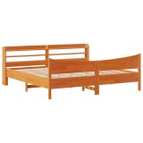 Cumpara ieftin Cadru de pat cu tablie, maro ceruit, 200x200 cm, lemn masiv pin