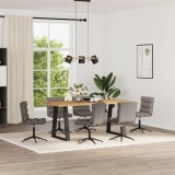 Scaune de sufragerie, 6 buc., gri, piele ecologică