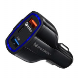 Cumpara ieftin Incarcator auto rapid W1, 2x USB, 1x Type-C, Fast Quick Charge 3.0, 35W, 3.5A