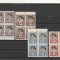 ROMANIA 1945 LP 165 CRUCEA ROSIE BLOCURI DE 4 TIMBRE MNH NESTAMPILATE