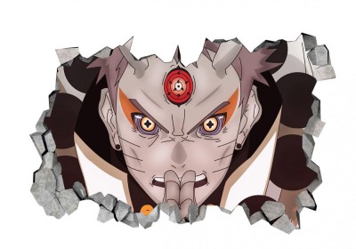Sticker decorativ, gaura in perete 3D, Naruto, 85 cm, 1053STK-2 foto