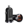 Incarcator auto, dual USB, fast charge, 30 W, QC 3.0, negru, Dactylion