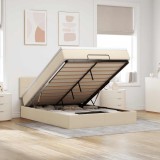 vidaXL Pat otoman cu saltea crem 140x200 cm stofa 3311468