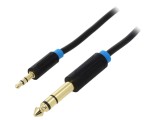Cablu Audio Jack 3,5mm la Jack 6,3mm 0,5m Negru PVC