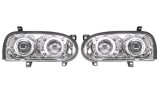 Set faruri VW Golf 3 (1h), 08.1991-04.1999, partea Stanga+Dreapta, Tuning, Fata, Lampa de parcare pe fibra optica; tip bec H1+H1; manual/electric; tr