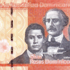 Bancnota Republica Dominicana 100 Pesos Dominicanos 2021 - P190 UNC