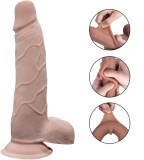 Dildo Evan Sliding&amp;Bendable, TPE Strat Dublu, Natural, 22 cm, Passion Labs