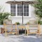 vidaXL Set mobilier bistro, 3 piese, poliratan bej/lemn de acacia 365867