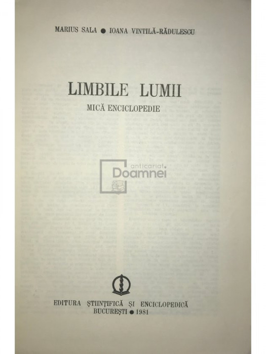 Marius Sala - Limbile lumii - Mică enciclopedie (editia 1981)