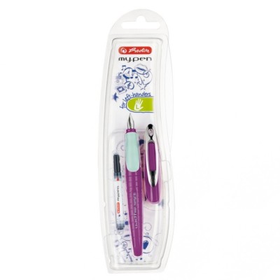 Stilou Herlitz My.Pen pentru stangaci Mov/Mint, Blister foto