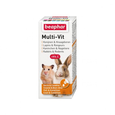 SUPLIMENT PENTRU IEPURI SI ROZATOARE MULTI-VIT LIQUID BEAPHAR 20ML foto
