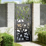 VidaXL Poarta de gradina neagra 105x205 cm Design cu lumina din otel