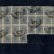 Nepal 1917 - 1 anna, albastru, bloc de 28 marci stampilate