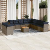 Gossi set mobilier de gradina cu perne, 12 piese, gri, poliratan