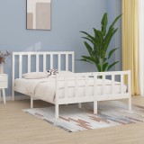 Cumpara ieftin Cadru pat, alb, 140x190 cm, lemn masiv