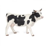 Papo Figurina Vacuta Cu Blana Alba Si Neagra, Prietenii De La Ferma
