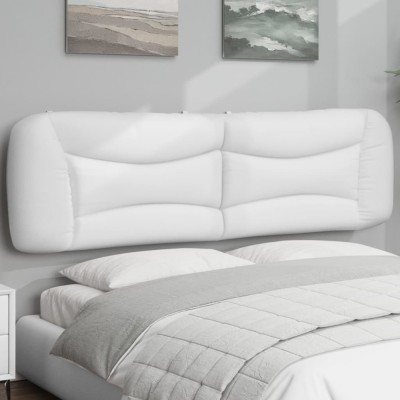 vidaXL Pernă pentru tăblie pat, alb, 193 cm, piele artificială 374636 foto
