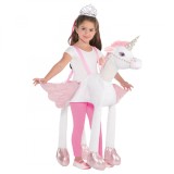 Cumpara ieftin Costum unicorn Ride-on KidMania&reg; cu sunete si lumini pentru fete 3-8 ani 98-128 cm