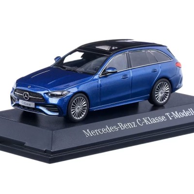 Macheta auto Mercedes-Benz C-Class T-model (S206) 2021, scara 1:43, albastru metalizat, Herpa B66960640 foto