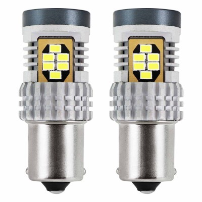 Bec semnalizare AMIO LED Canbus, BA15S P21W R10W R5W Alb 12V/24V, 3020 24SMD 1156, set 2 buc foto