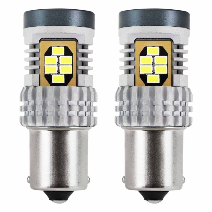 Bec semnalizare AMIO LED Canbus, BA15S P21W R10W R5W Alb 12V/24V, 3020 24SMD 1156, set 2 buc