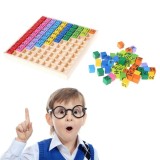 Cumpara ieftin Tabla inmultirii colorata din lemn 100pcs Joc educativ