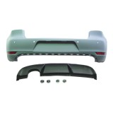 Set bara spate VW GOLF VI (5K), 10.2008-, cu catadioptri, cu gauri senzori parcare; grunduit, de vopsit; type GTI; cu spoiler; cu iesiri evacuare dub