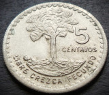 Moneda exotica 5 CENTAVOS - GUATEMALA, anul 1976 * cod 1958 = UNC luciu batere, America Centrala si de Sud