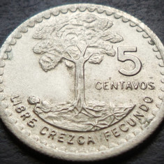 Moneda exotica 5 CENTAVOS - GUATEMALA, anul 1976 * cod 1958 = UNC luciu batere