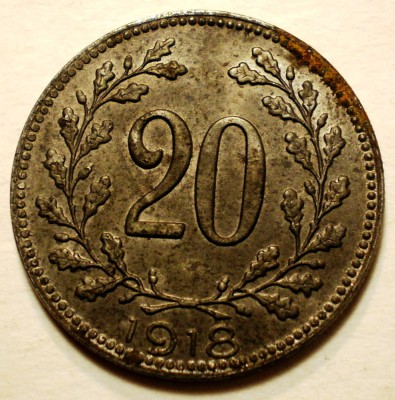 7.059 AUSTRIA WWI 20 HELLER 1918 foto